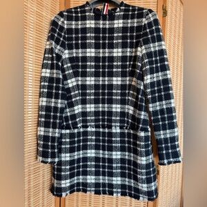 Thom Browne Tweed wool Navy and Red pattern Striped Dress size 38